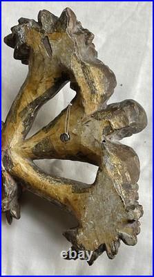 Antique 18th or 19th Century Gilt Wood Carving Prince Of Wales Feather & Florals