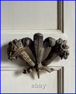 Antique 18th or 19th Century Gilt Wood Carving Prince Of Wales Feather & Florals