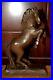 Antique 9.6 Wood Carving Hand Carved Rearing Horse Statue Figure Sculpture Gift