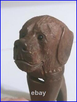 Antique Black Forest DOG Wooden NUTCRACKER Vintage Carving