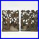 Antique Carved Chinese Japanese Oriental Wood Bookends Book Ends