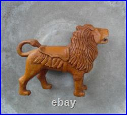 Antique Carved Wood Figure Carousel Lion Sculpture Hand Carved Aafa Sculpture