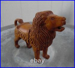 Antique Carved Wood Figure Carousel Lion Sculpture Hand Carved Aafa Sculpture