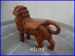 Antique Carved Wood Figure Carousel Lion Sculpture Hand Carved Aafa Sculpture
