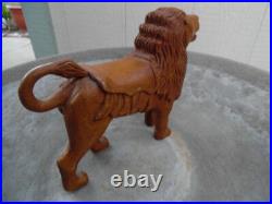 Antique Carved Wood Figure Carousel Lion Sculpture Hand Carved Aafa Sculpture
