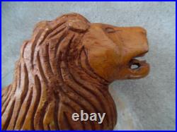 Antique Carved Wood Figure Carousel Lion Sculpture Hand Carved Aafa Sculpture