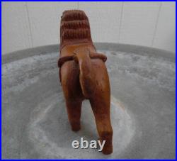 Antique Carved Wood Figure Carousel Lion Sculpture Hand Carved Aafa Sculpture
