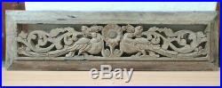 Antique Dragon Wall Hanging Wooden Panel Hand Carved Yalli Vintage Home decor US
