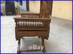 Antique Egyptian, Carving Wood Chair, Hand Work Arabisque, Curving Wood