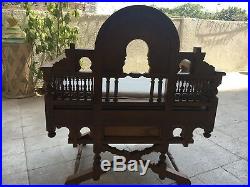 Antique Egyptian, Carving Wood Chair, Hand Work Arabisque, Curving Wood
