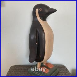 Antique Folk Art Hand Carved And Painted Penguin 20 Tall