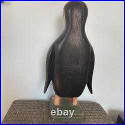 Antique Folk Art Hand Carved And Painted Penguin 20 Tall