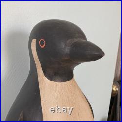 Antique Folk Art Hand Carved And Painted Penguin 20 Tall