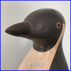 Antique Folk Art Hand Carved And Painted Penguin 20 Tall