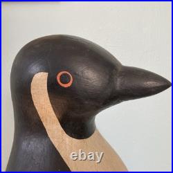 Antique Folk Art Hand Carved And Painted Penguin 20 Tall