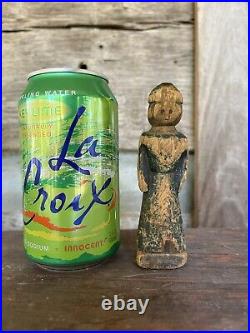 Antique Folk Art Toy Doll Wood Carved Figure Carving Circa 1835