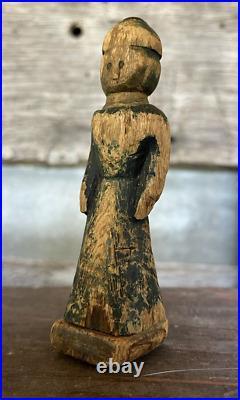 Antique Folk Art Toy Doll Wood Carved Figure Carving Circa 1835