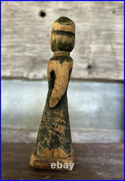 Antique Folk Art Toy Doll Wood Carved Figure Carving Circa 1835