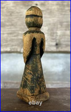 Antique Folk Art Toy Doll Wood Carved Figure Carving Circa 1835