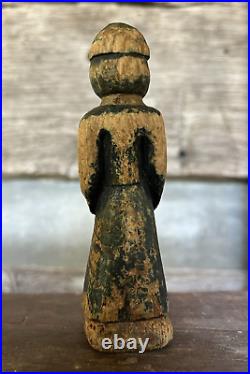 Antique Folk Art Toy Doll Wood Carved Figure Carving Circa 1835