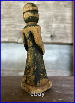 Antique Folk Art Toy Doll Wood Carved Figure Carving Circa 1835