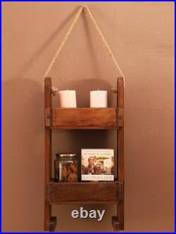 Antique Indian Hand-Carved Wood Sculpture Vayu on Deer 18 Vintage Statue Folk