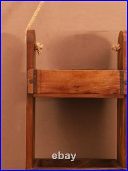 Antique Indian Hand-Carved Wood Sculpture Vayu on Deer 18 Vintage Statue Folk