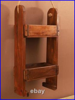 Antique Indian Hand-Carved Wood Sculpture Vayu on Deer 18 Vintage Statue Folk