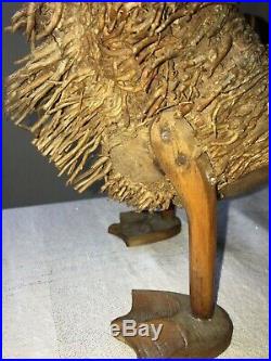 Antique Old Hand Carved Wooden Duck Decoy wood art sculpture figurine Tree Roots