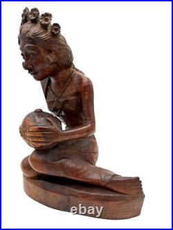 Antique Original Carved Wood Vintage Wooden Carving Figurine Sculpture Statue Antique Original Carved Wood Vintage Wooden Carving Figurine Sculpture Statue