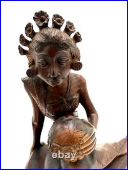 Antique Original Carved Wood Vintage Wooden Carving Figurine Sculpture Statue