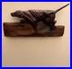 Antique /VTG Folk Art Hand Carved Wood Hunting Dog Sculpture. Unsigned 1 Piece