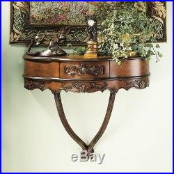 Antique Vintage French Style Wall Mount Foyer Hand Carved Wall Shelf Sculpt