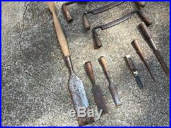 Antique Vintage Wood Carving Hand Tools Chisels