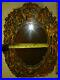 Antique Vtg Asian Carved Wood Mirror oval wall art sculpture snake budda chinese