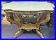Antique Walnut Marble Top Parlor/lamp Table With Dog Carving