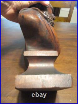 Antique Walnut wood carving bust of William Shakespeare 1900's 12.5 x 8.5'