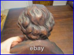 Antique Walnut wood carving bust of William Shakespeare 1900's 12.5 x 8.5'