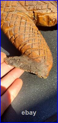 Antique Wood Carving Carved Iguana Large Very Intricate