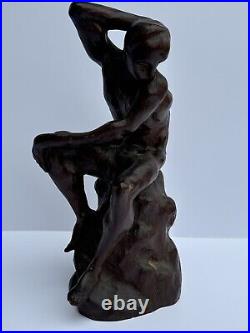 Antique Wood Carving Sculpture Nude Model 1920's Mystery Artist Vintage Carved