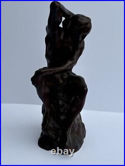 Antique Wood Carving Sculpture Nude Model 1920's Mystery Artist Vintage Carved