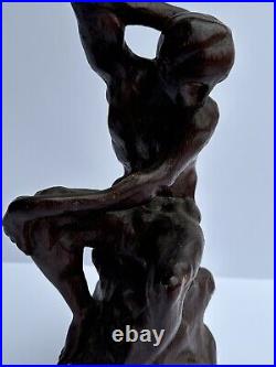 Antique Wood Carving Sculpture Nude Model 1920's Mystery Artist Vintage Carved