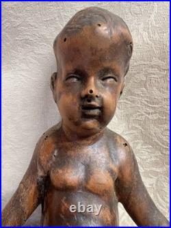 Antique Wood Cherub Putti Carving Wall Plaque Angel Sculpture Salvage Woodworm