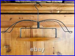Antique vtg Twisted WIRE + Wood Clothes Suit HANGER abstract sculpture rare coat