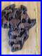 Art Africa Map Hand Carved Wood Sculpture 31x24x2
