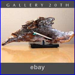 Awesome! MCM Abstract Surfing Wave Sculpture! Vtg Orig Art 70's Wood MID Century