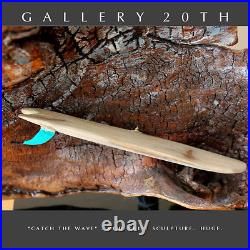 Awesome! MCM Abstract Surfing Wave Sculpture! Vtg Orig Art 70's Wood MID Century