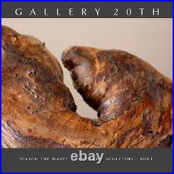 Awesome! MCM Abstract Surfing Wave Sculpture! Vtg Orig Art 70's Wood MID Century