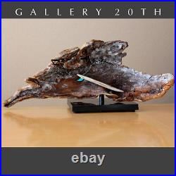 Awesome! MCM Abstract Surfing Wave Sculpture! Vtg Orig Art 70's Wood MID Century