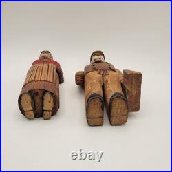 Axel M Peterson Vintage Folk Art Wood Carvings Couple Swedish Dress Geneva IL 7